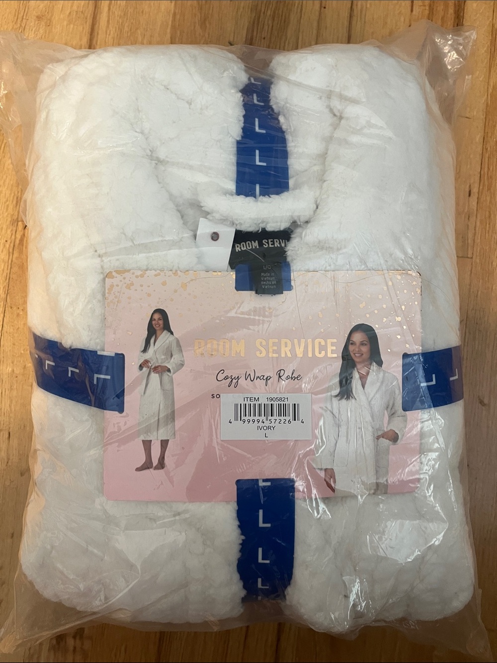 Cozy Wrap Robe - white large L new